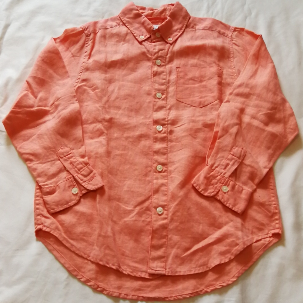 Boy M(7/8)Place 100% linen Button down shirt